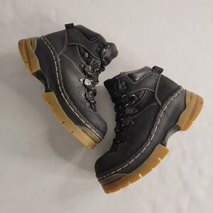 Colorado Kinney Chunky Boots 8 Reflective Mountaineer Lug Sole Leather Black